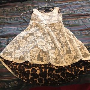 Lace/leopard hi-lo dress! Excellent condition